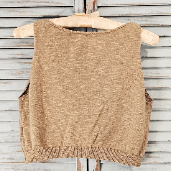 Commense Textured Sweater Tank Top XS Soft Girl Cozy Neutral Earthy Boho Style - Picture 6 of 8